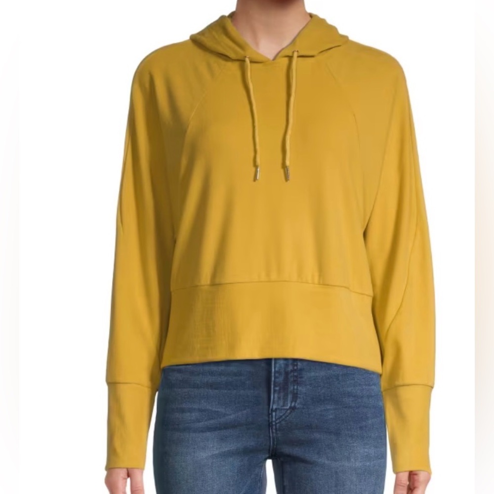 Walter Baker Lolita Hooded Sweatshirt XS Yellow Boho Comfort